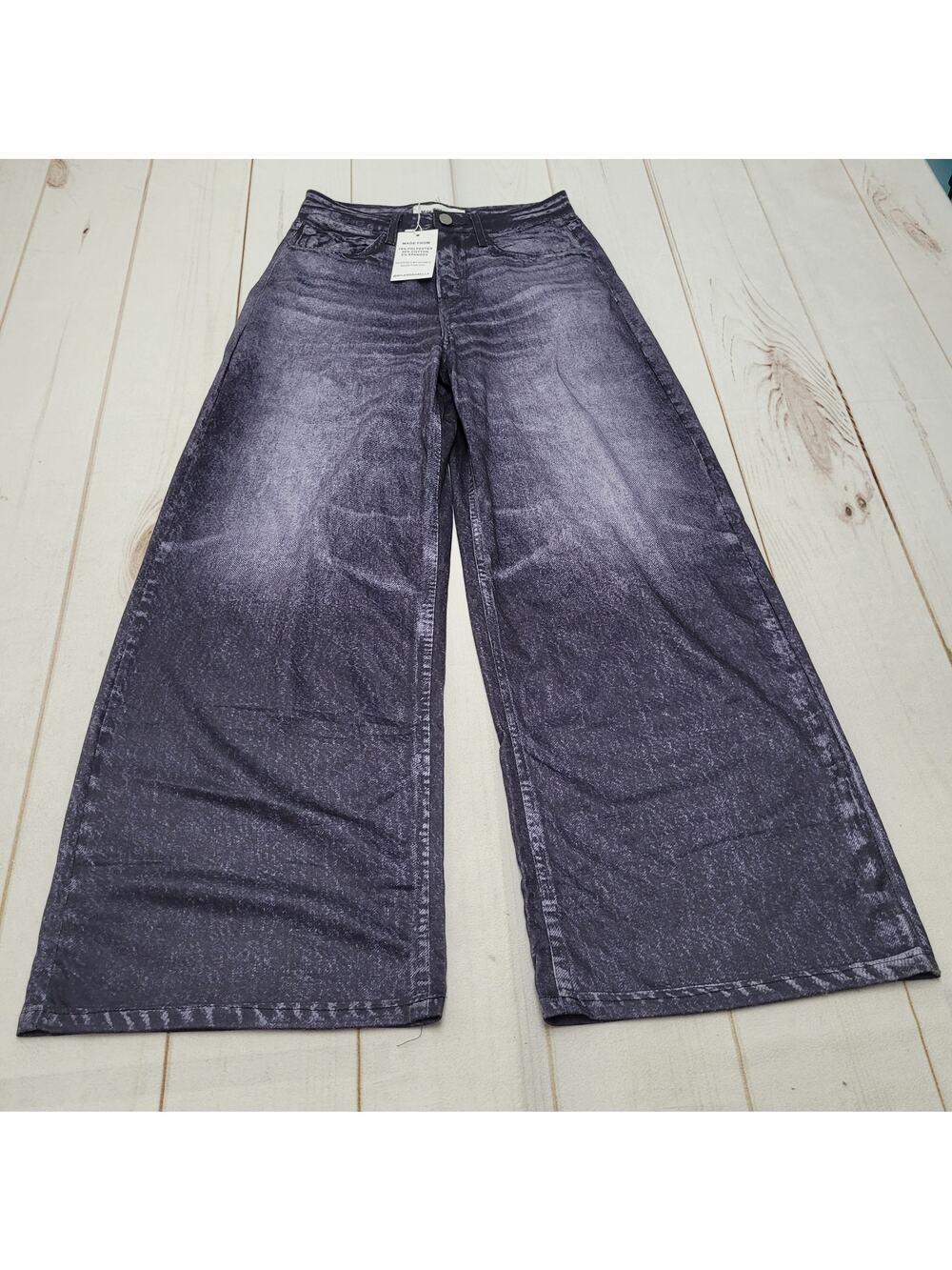 NEW Mila Rosabella wide leg sweatpant printed jeans dark wash small